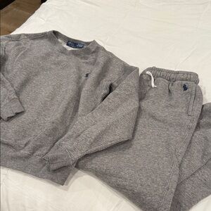 EUC Classic RALPH LAUREN Set- Gray Crewneck and Sweatpants  XS